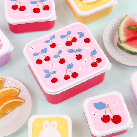 Lot de 4 boîtes à goûter Jaune+Kaki+Princesses+Robot+Rose+Rose, rouge, violet+Vert de gris 35 - vertbaudet enfant 