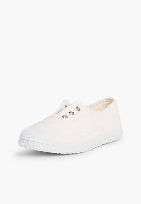 Tennis en toile avec bout caoutchouc sans lacets Aigue-marine+Anthracite+Blanc+Bleu+Bleu marine+Bleu navy+Gris+Jaune citron+Lavande pastel+Noir+Rouge+Sable+Vert fougère 13 - vertbaudet enfant 