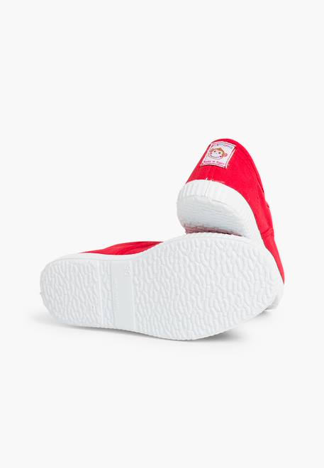 Tennis en toile avec bout caoutchouc sans lacets Aigue-marine+Anthracite+Blanc+Bleu+Bleu marine+Bleu navy+Gris+Jaune citron+Lavande pastel+Noir+Rouge+Sable+Vert fougère 60 - vertbaudet enfant 