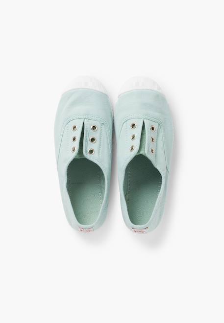 Tennis en toile avec bout caoutchouc sans lacets Aigue-marine+Anthracite+Blanc+Bleu+Bleu marine+Bleu navy+Gris+Jaune citron+Lavande pastel+Noir+Rouge+Sable+Vert fougère 5 - vertbaudet enfant 