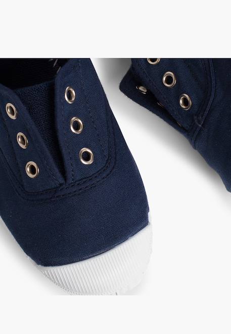Tennis en toile avec bout caoutchouc sans lacets Aigue-marine+Anthracite+Blanc+Bleu+Bleu marine+Bleu navy+Gris+Jaune citron+Lavande pastel+Noir+Rouge+Sable+Vert fougère 28 - vertbaudet enfant 