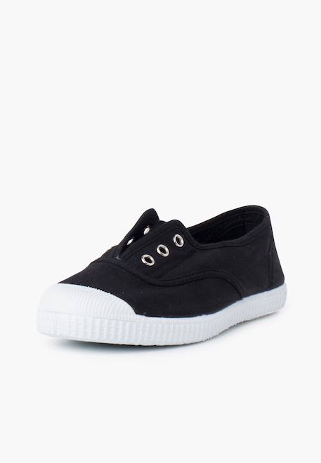 Tennis en toile avec bout caoutchouc sans lacets Aigue-marine+Anthracite+Blanc+Bleu+Bleu marine+Bleu navy+Gris+Jaune citron+Lavande pastel+Noir+Rouge+Sable+Vert fougère 53 - vertbaudet enfant 