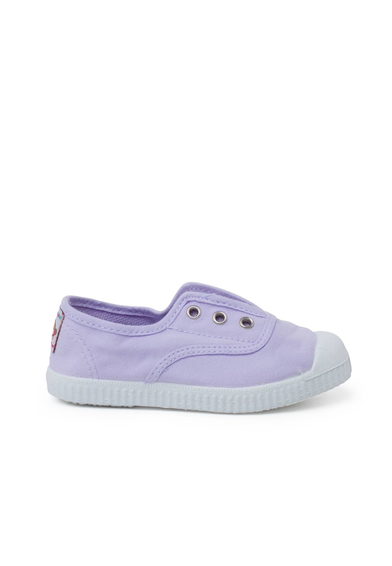 Tennis En Toile Avec Bout Caoutchouc Sans Lacets Lavande Pastel