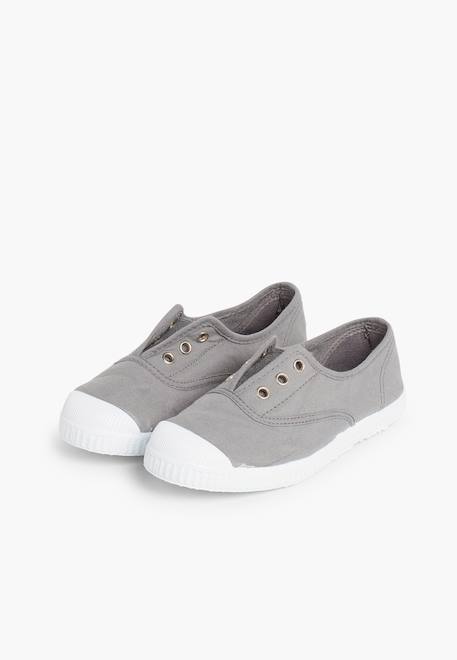 Tennis en toile avec bout caoutchouc sans lacets Aigue-marine+Anthracite+Blanc+Bleu+Bleu marine+Bleu navy+Gris+Jaune citron+Lavande pastel+Noir+Rouge+Sable+Vert fougère 38 - vertbaudet enfant 