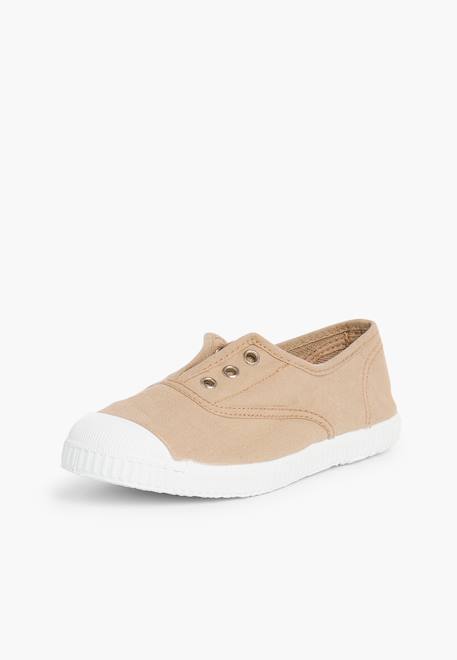 Tennis en toile avec bout caoutchouc sans lacets Aigue-marine+Anthracite+Blanc+Bleu+Bleu marine+Bleu navy+Gris+Jaune citron+Lavande pastel+Noir+Rouge+Sable+Vert fougère 64 - vertbaudet enfant 