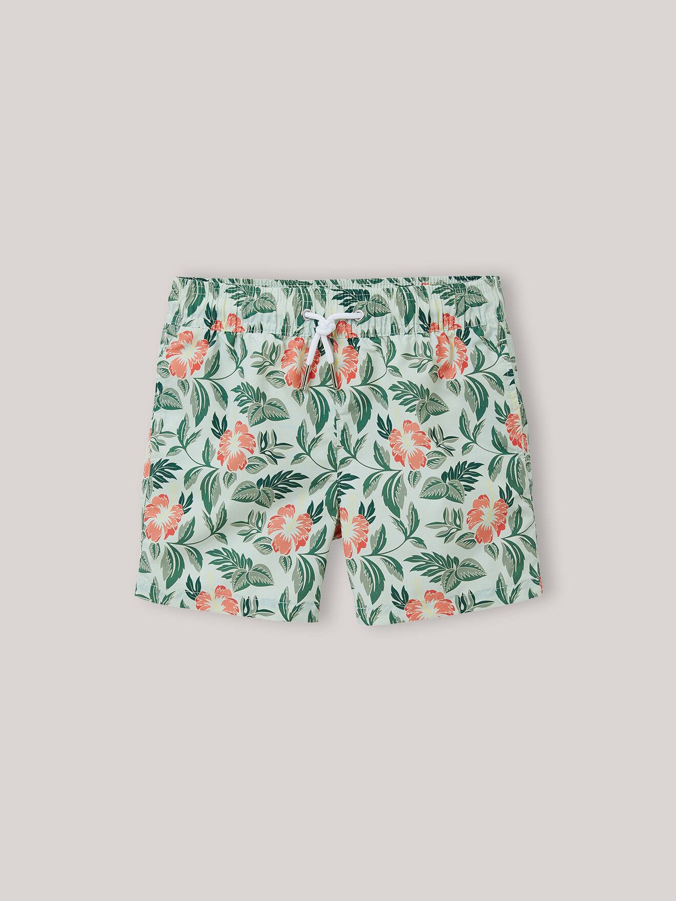 Short Imprimé Exotique Vert D'eau