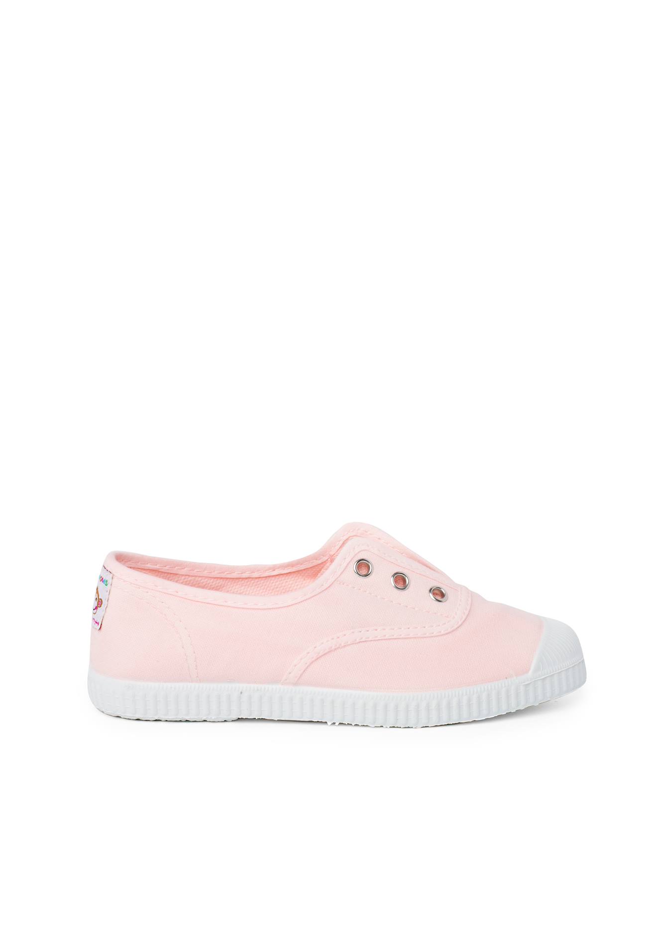 Tennis En Toile Avec Bout Caoutchouc Sans Lacets Rose Bébé