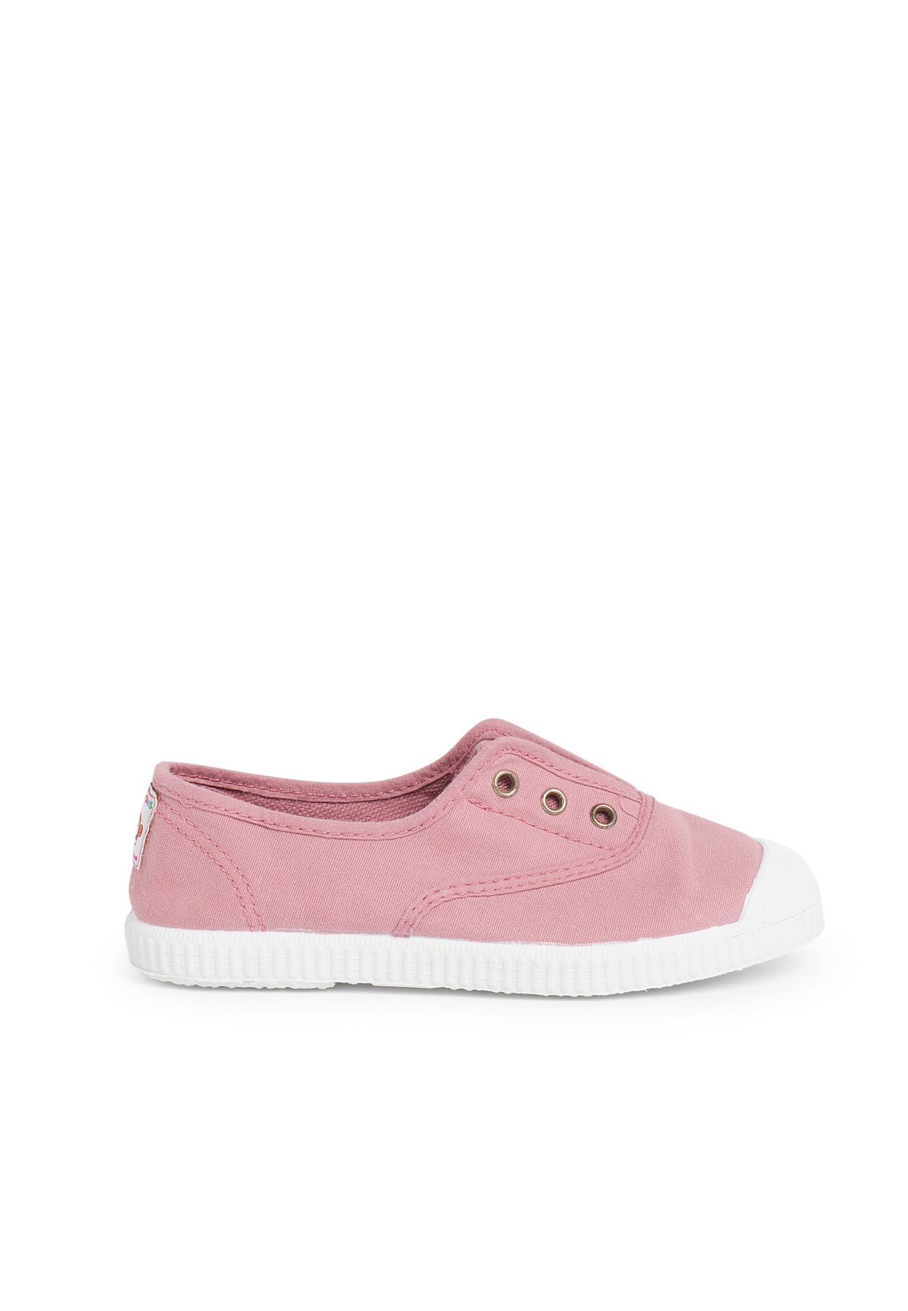 Tennis En Toile Avec Bout Caoutchouc Sans Lacets Rose