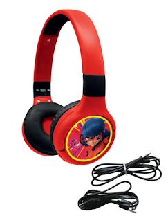 -Casque 2 en 1 miraculous bluetooth et filaire confortable et pliable avec limitation de son