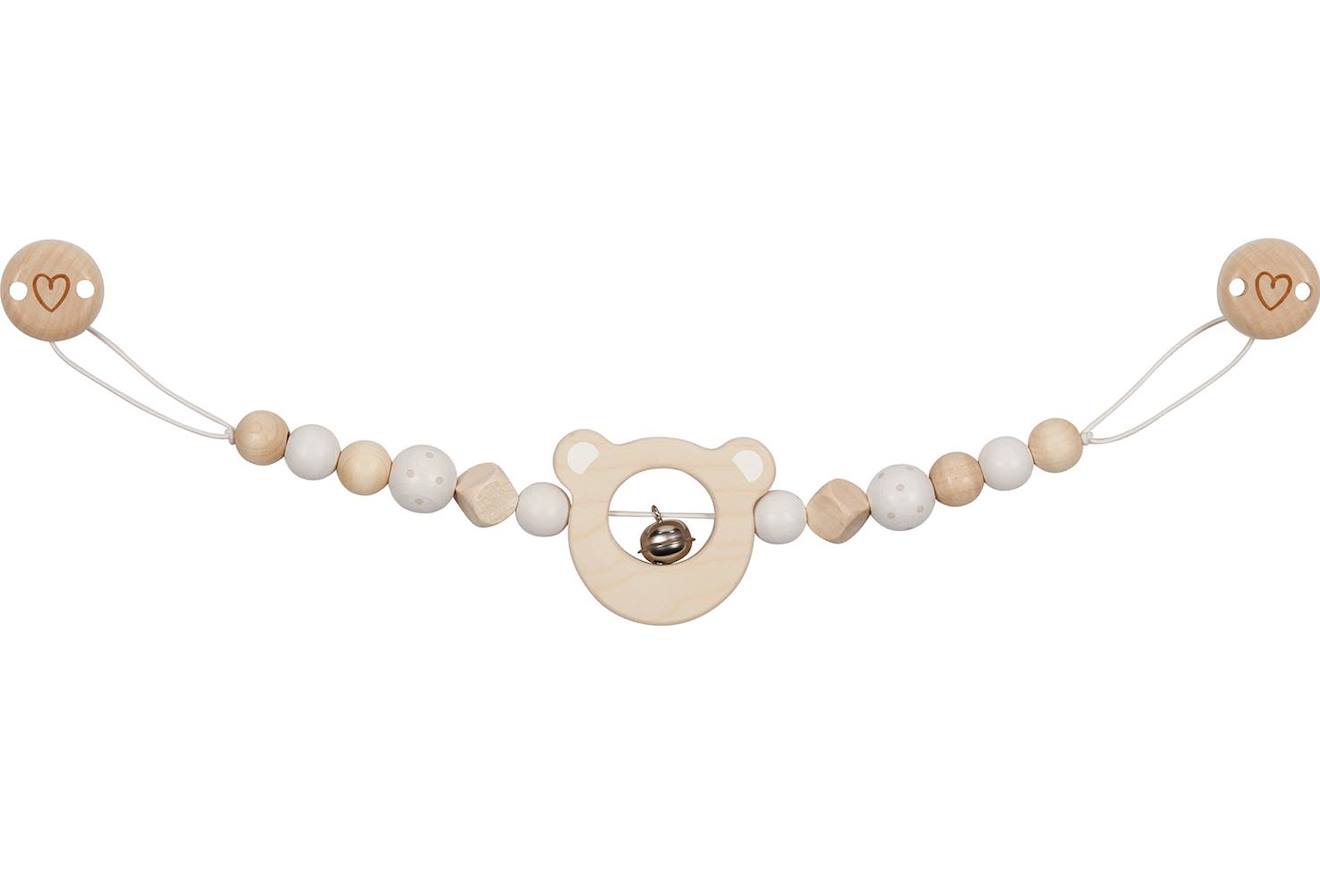 Chaîne Poussette Tête D'ours Blanc Beige