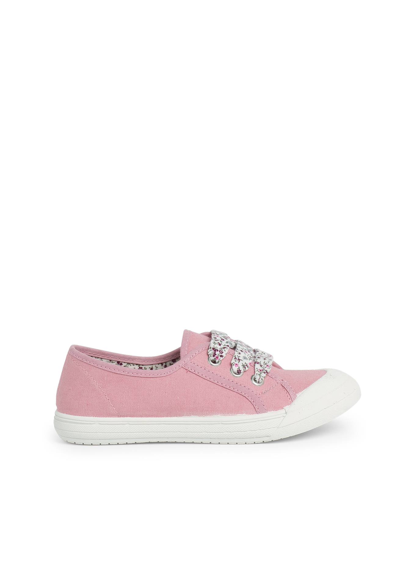 Tennis En Toile Avec Lacets Rose