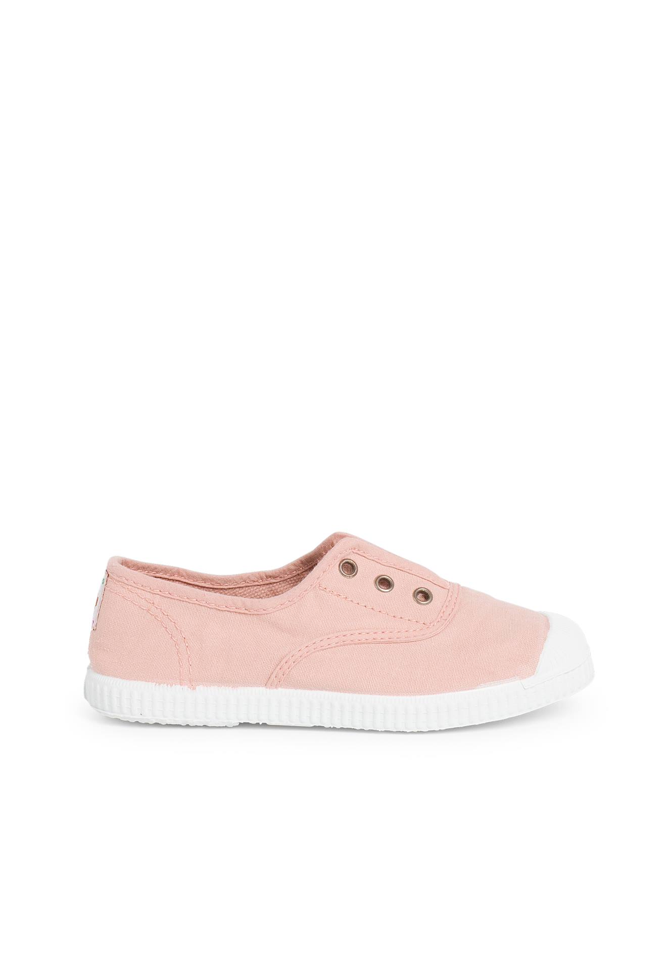 Tennis En Toile Avec Bout Caoutchouc Sans Lacets Rose Pâle