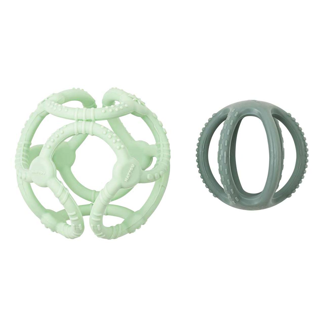 Set 2 Balles Silicone Vert Menthe Vert (Nattou) - Image 1
