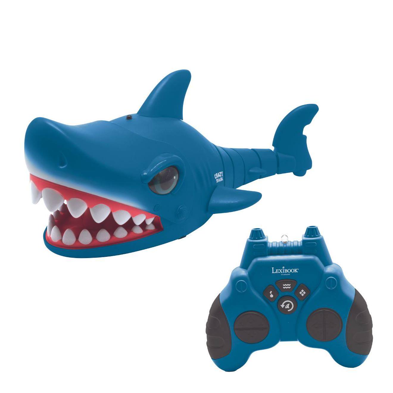 Rc Shark - Crazy Shark Requin Télécommandé Avec Effets Sonores Bleu