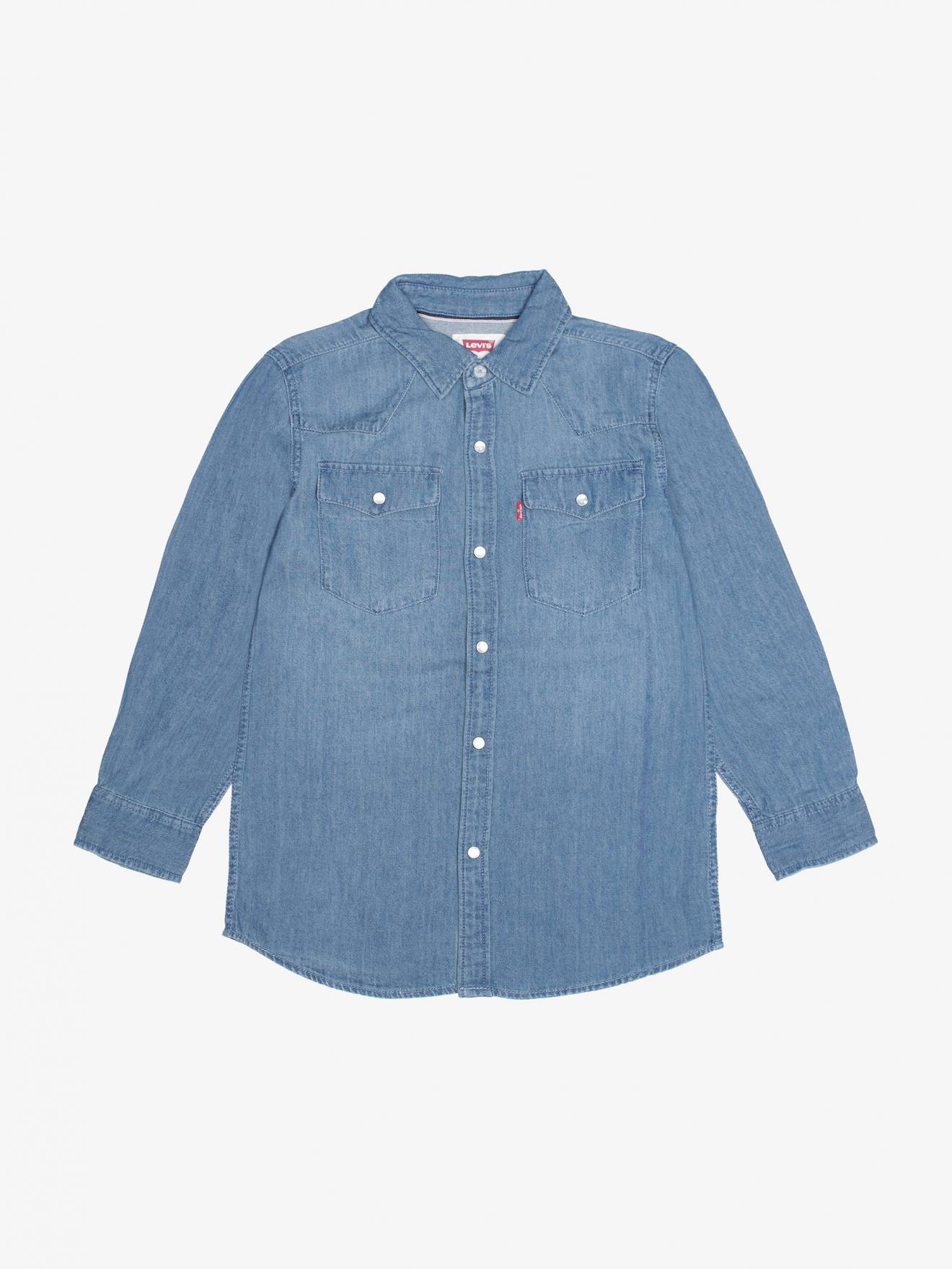 Chemise Manches Courtes Bleu Clair