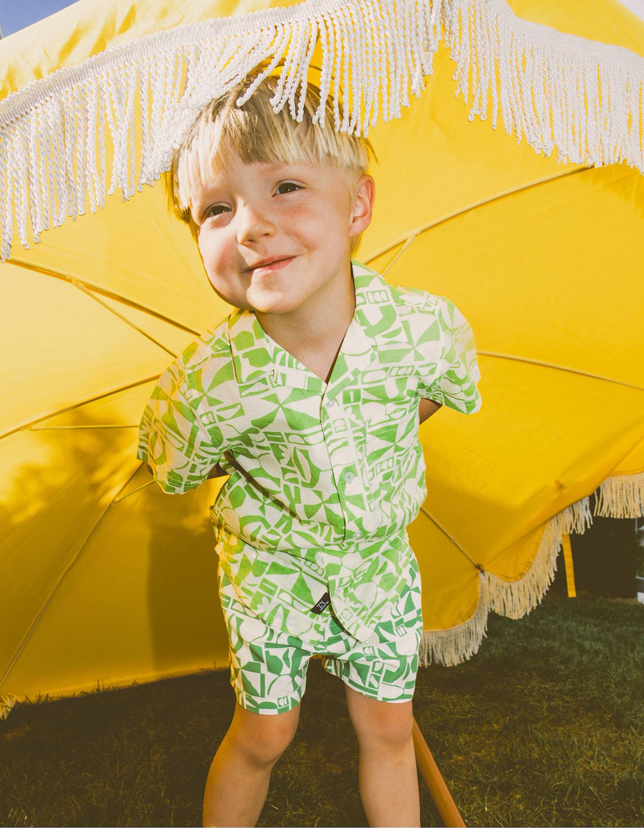Chemise À Manches Courtes À Motif Vert Clair
