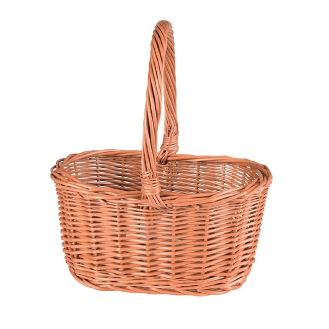 Panier En Osier Avec Grande Anse Marron