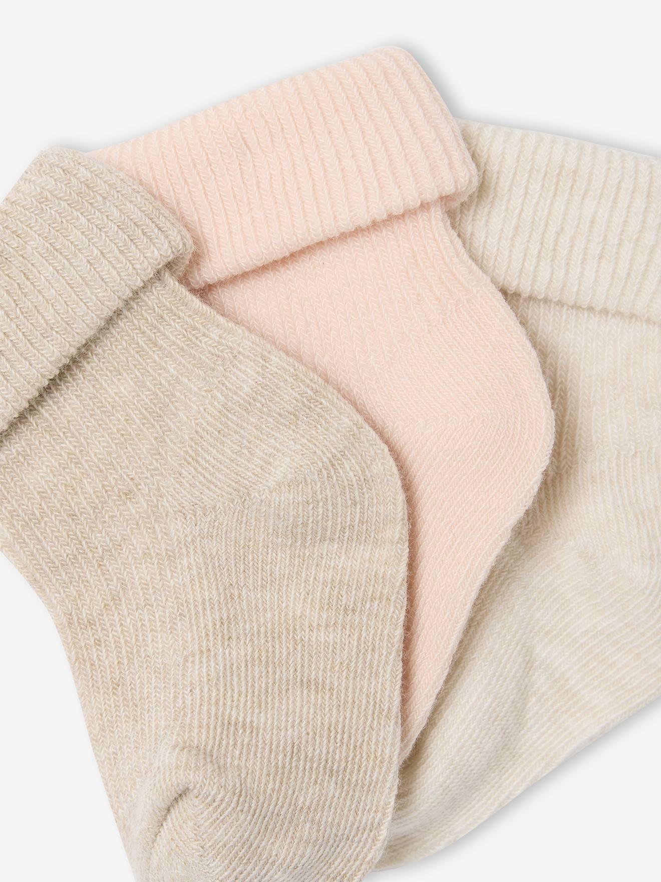 Chaussettes Bébé Fille Vertbaudet Lot De 3 - Motifs Fleurs, Coton Doux, Taille Bébé Chaussettes Coton Doux