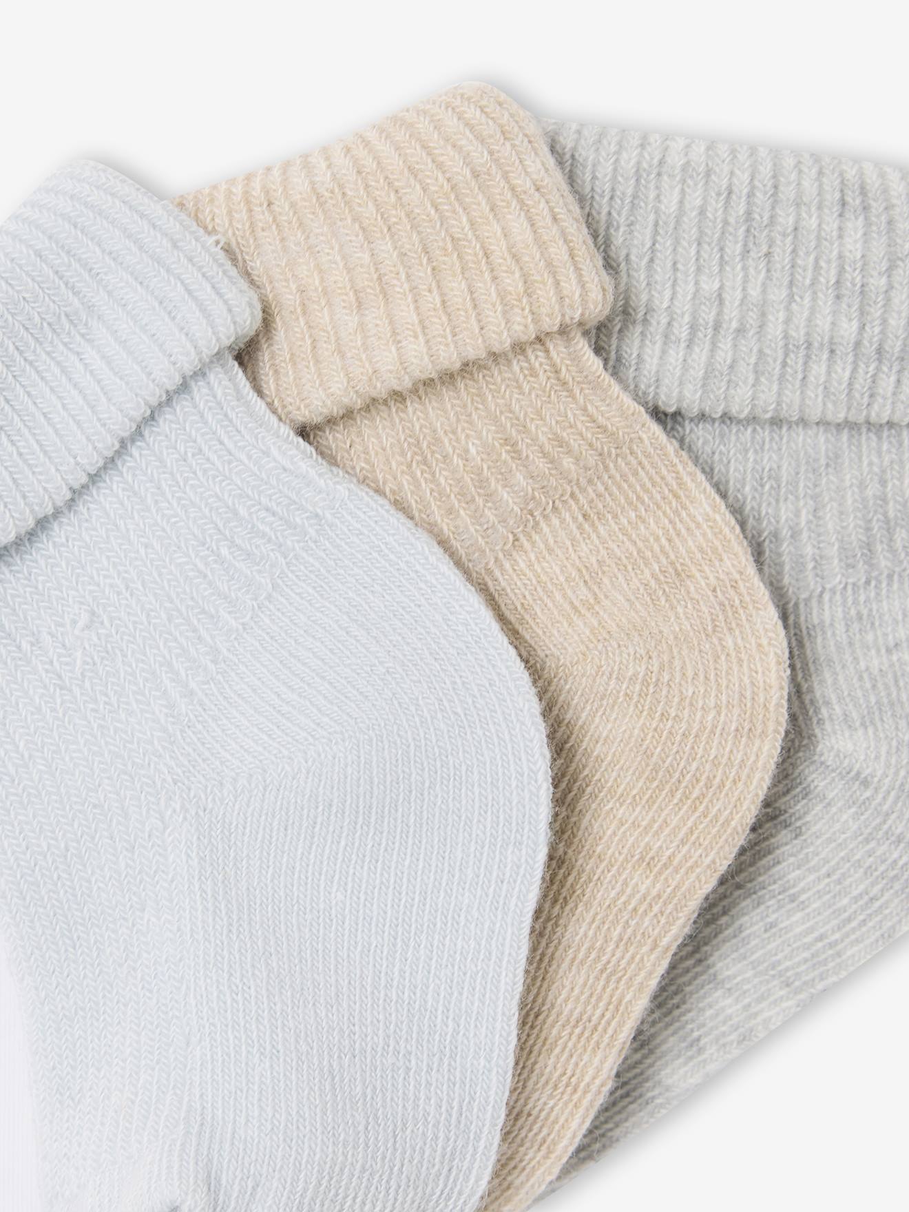 Lot de 3 paires de chaussettes bébé unies assorties (Vertbaudet) - Image 1