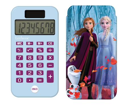 Garçon-Calculatrice de Poche Reine des neiges avec Couvercle de Protection, Fonctions Classiques et évoluées, à Piles et Solaire