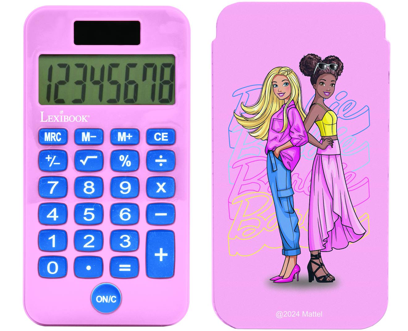Calculatrice De Poche Barbie Avec Couvercle De Protection, Fonctions Classiques Et Évoluées, À Piles Et Solaire Rose