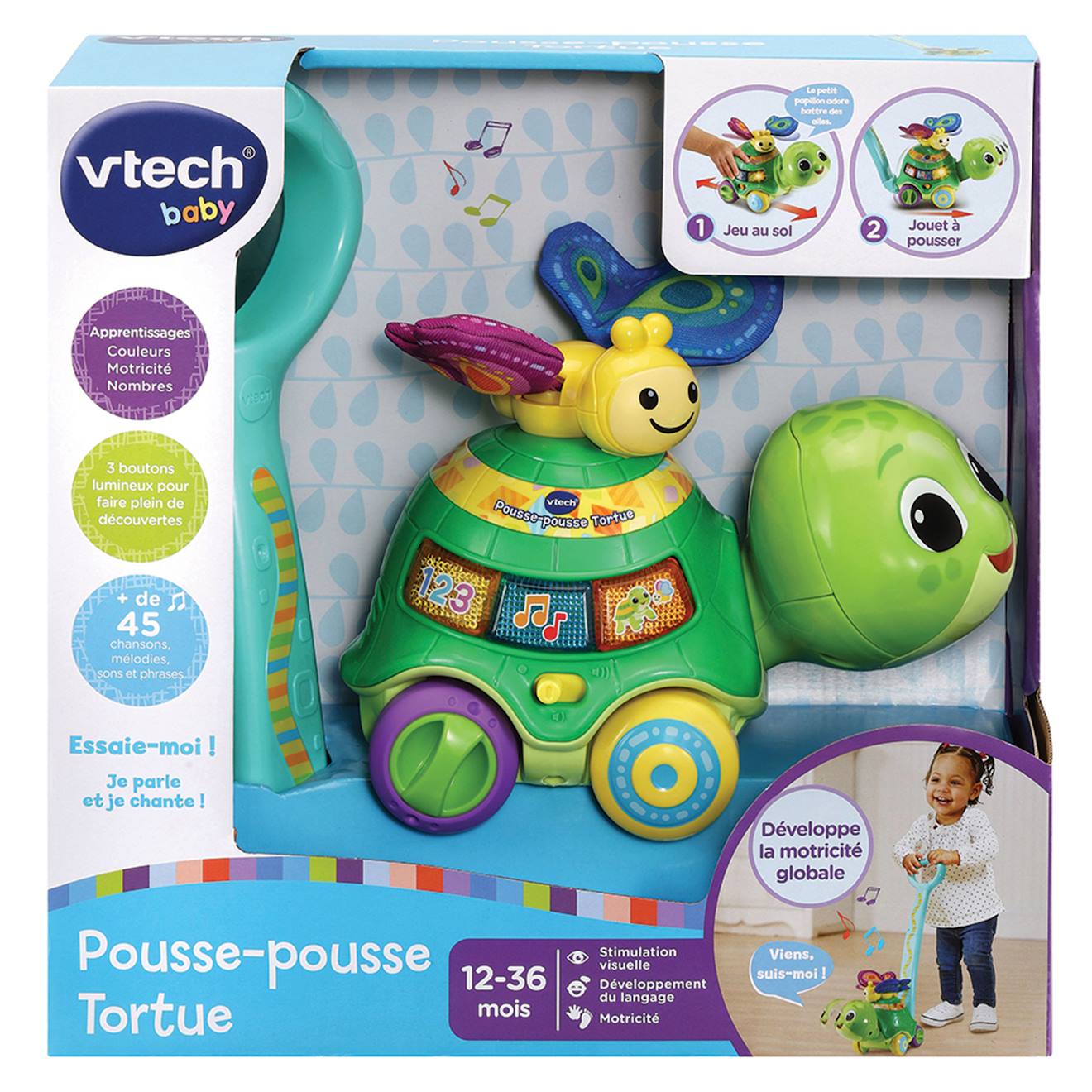 Pousse-pousse Tortue Multicolore