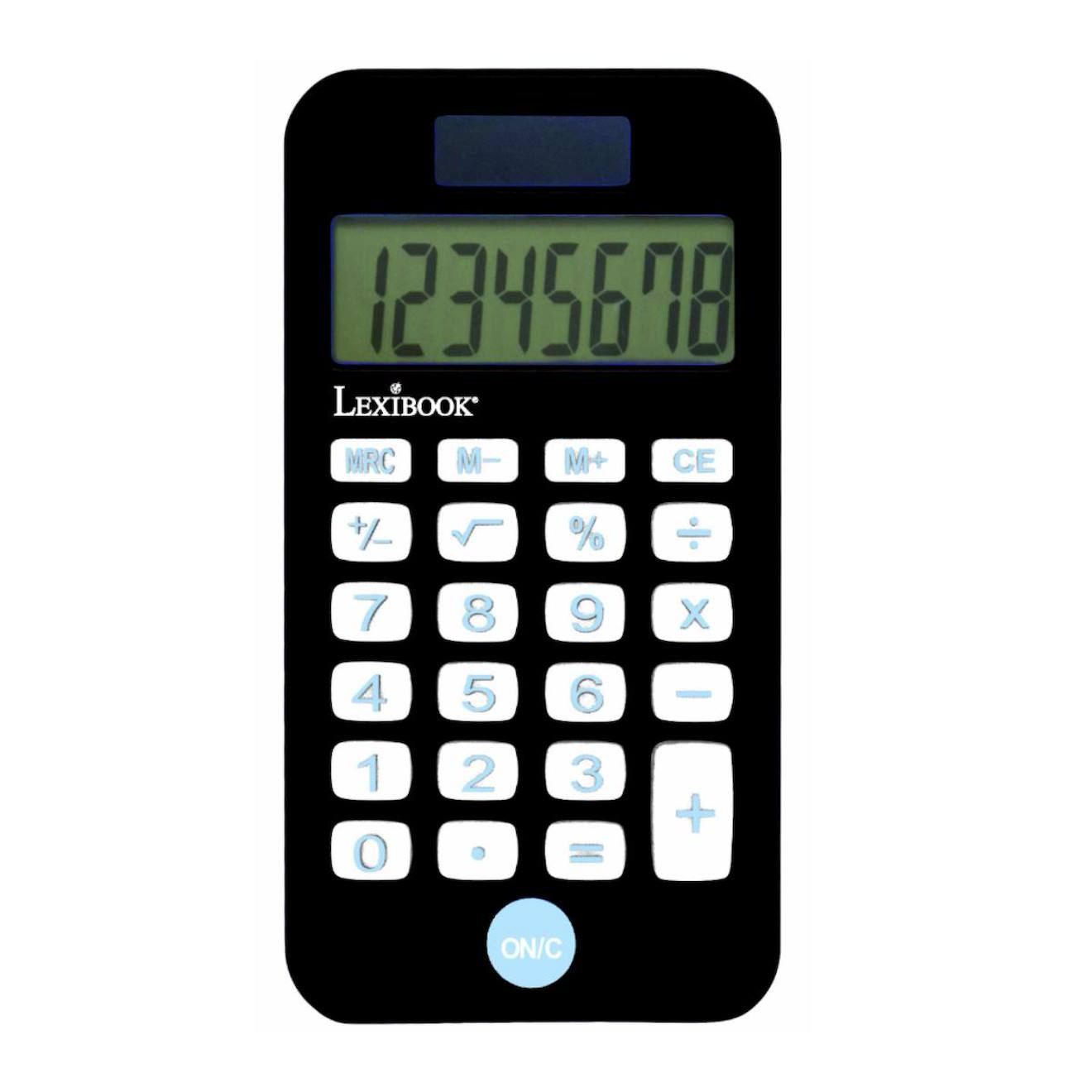 Worparsen Calculatrice de bureau colorée à énergie solaire à piles 12 chiffres ovales avec grand écran LCD Blanc