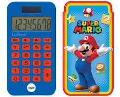 -Calculatrice de Poche Super Mario avec Couvercle de Protection, Fonctions Classiques et évoluées, à Piles et Solaire