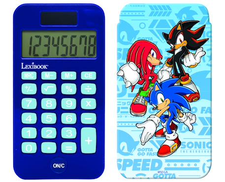 Garçon-Calculatrice de Poche Sonic avec Couvercle de Protection, Fonctions Classiques et évoluées, à Piles et Solaire
