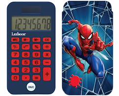-Calculatrice de Poche Spiderman avec Couvercle de Protection, Fonctions Classiques et évoluées, à Piles et Solaire