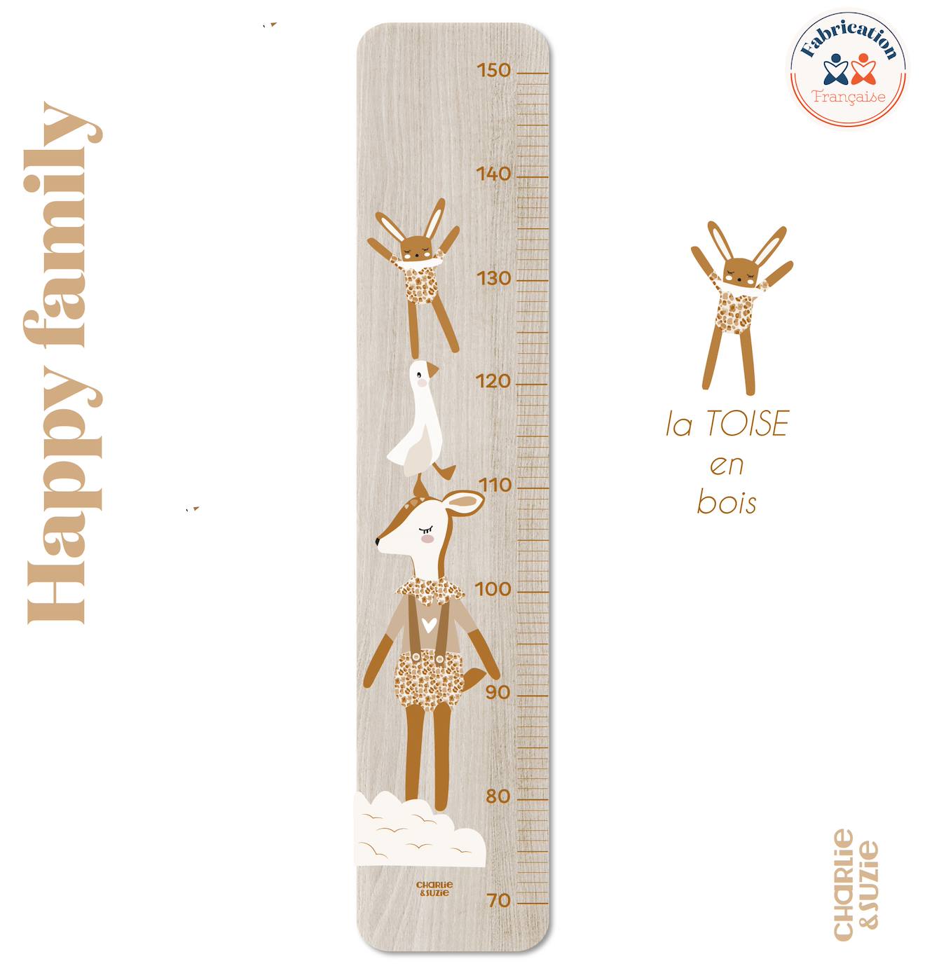Toise En Bois Graou La Biche Multicolore
