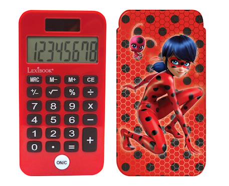 Garçon-Calculatrice de Poche Miraculous avec Couvercle de Protection, Fonctions Classiques et évoluées, à Piles et Solaire