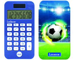 Jouet-Calculatrice de Poche Football avec Couvercle de Protection, Fonctions Classiques et évoluées, à Piles et Solaire