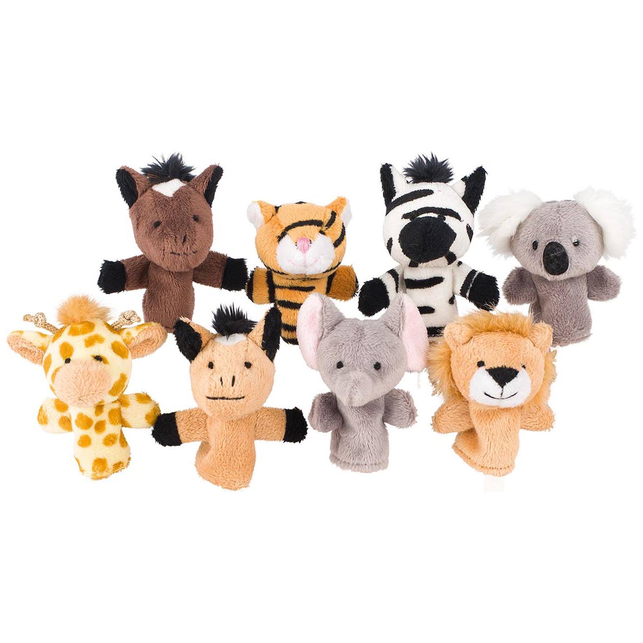 Lot De 8 Marionnettes À Doigt Animaux Sauvages Multicolore