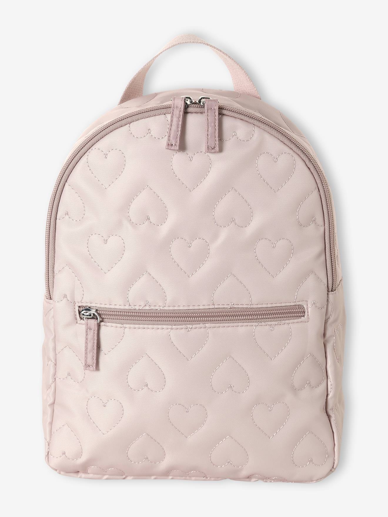 Sac à dos maternelle fille imprimé cœurs rose poudré