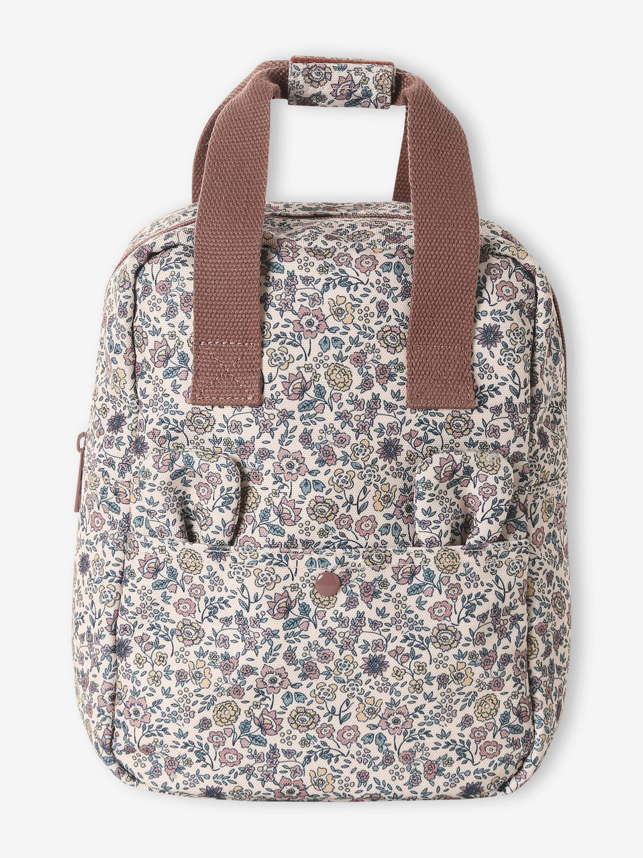 Sac à dos maternelle fille imprimé fleurs rose imprimé