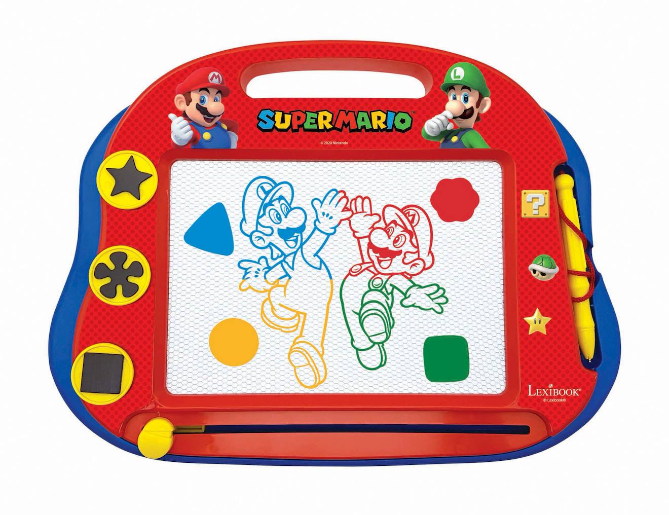 Ardoise Magique Super Mario - Magnétique Avec Stylet, Tampons Pour Dessiner Rouge