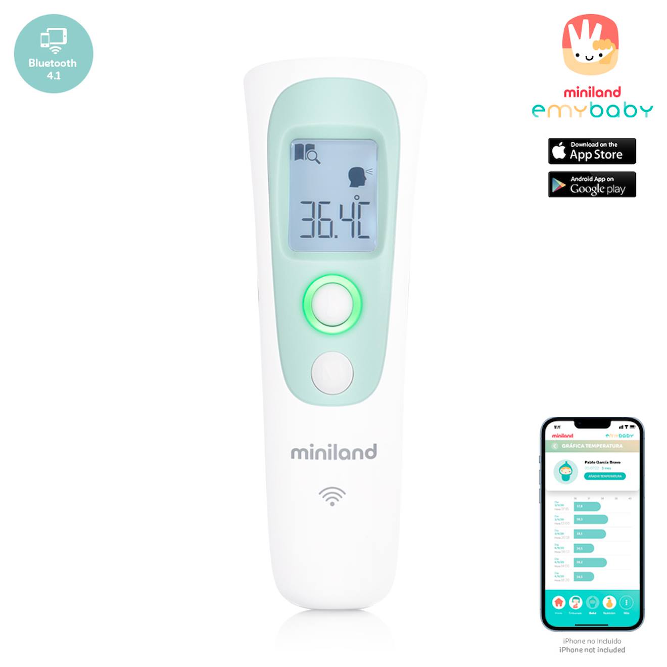 Thermomètre Bluetooth Blanc