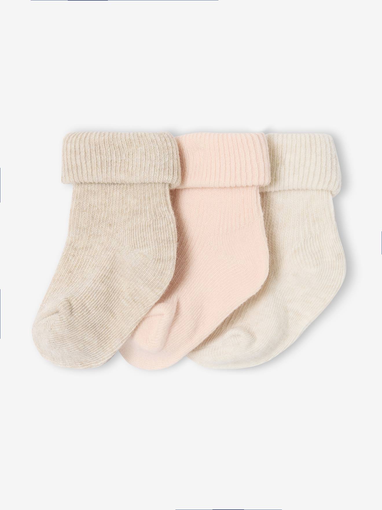 Lot de 3 paires de chaussettes bébé unies assorties