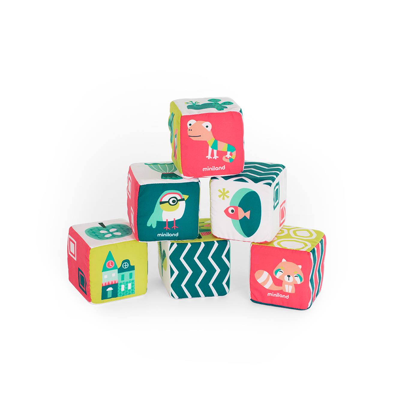 Ensemble De Cubes Doux Avec Hochet Pour Bébés Vert