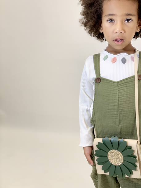 Sac bandoulière flora marguerite Bleu+Kaki & beige+Rose & gris 7 - vertbaudet enfant 