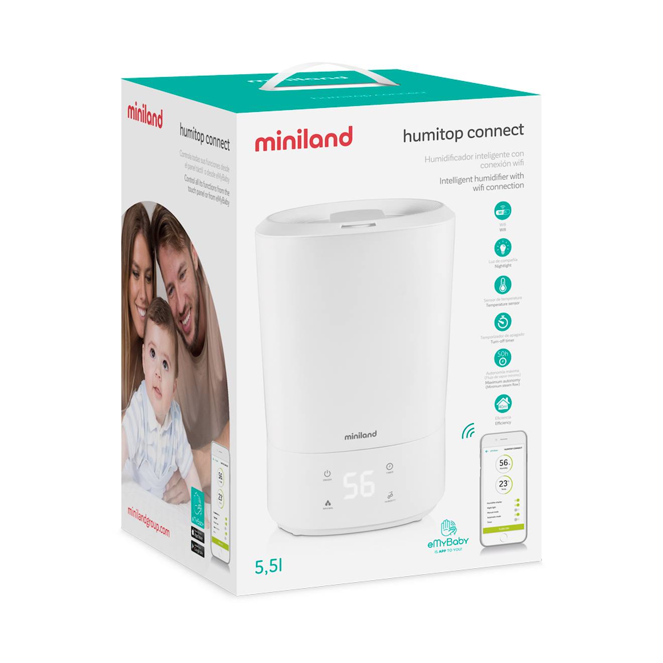 Humidificateur Wifi Humitop Connect Blanc (Miniland) - Image 2