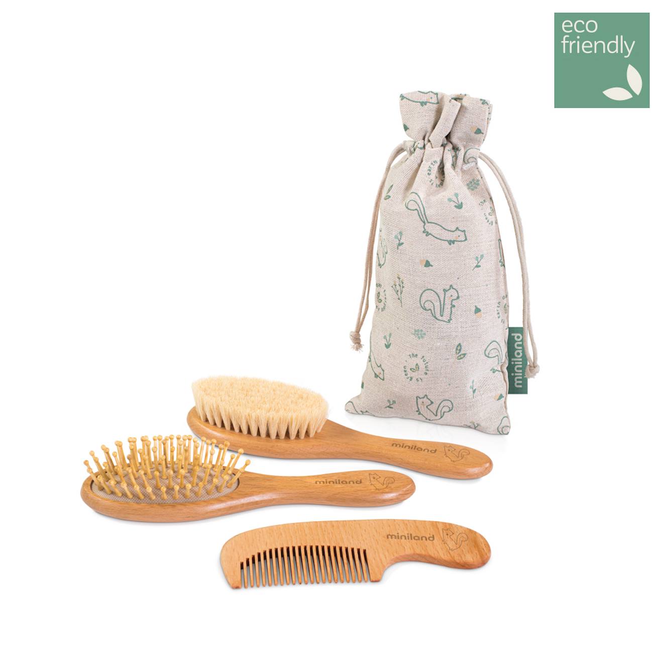 Set De Peignes En Bois Naturel Blanc