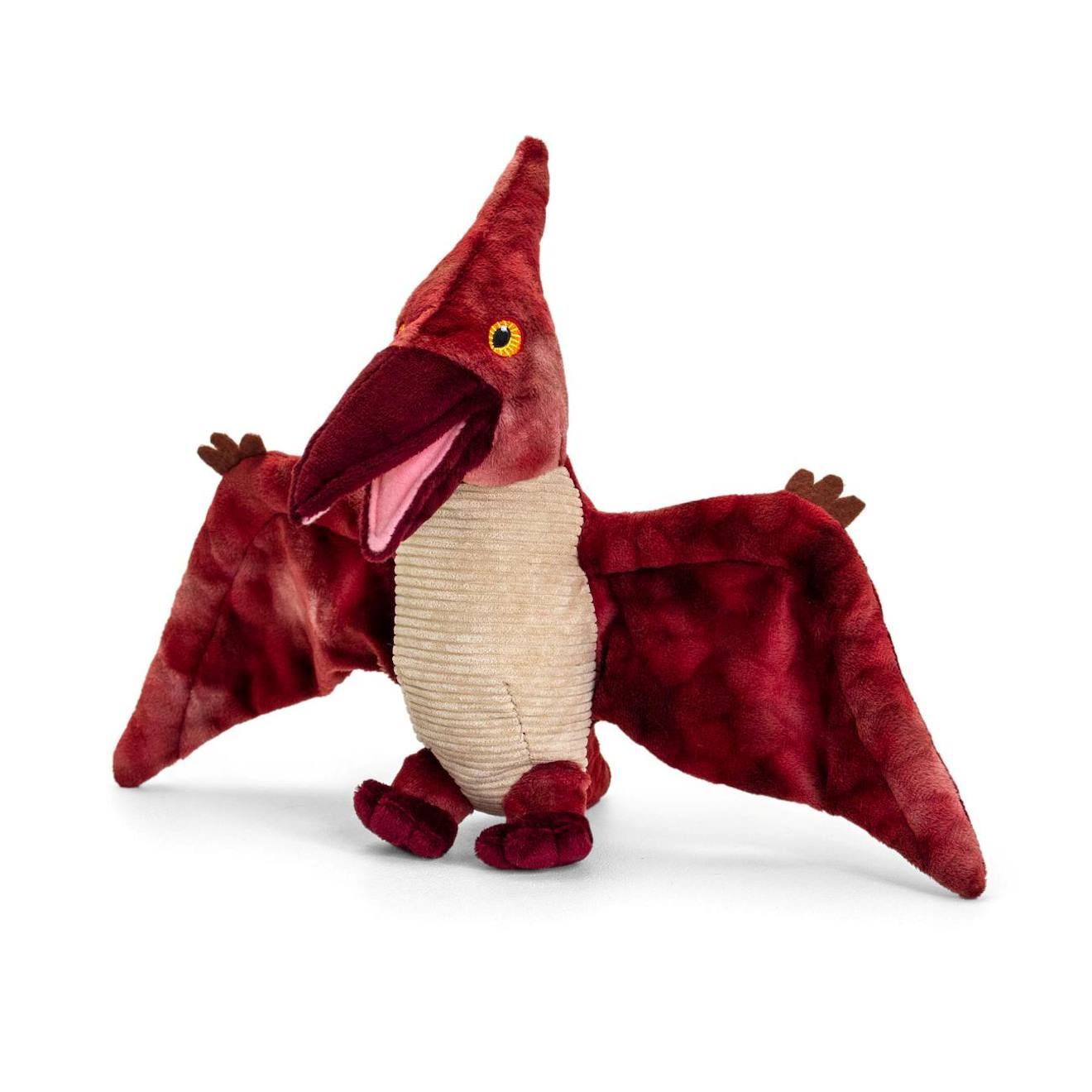 Peluche Dino Ptérodactyle 26cm 100% Recyclée Rouge
