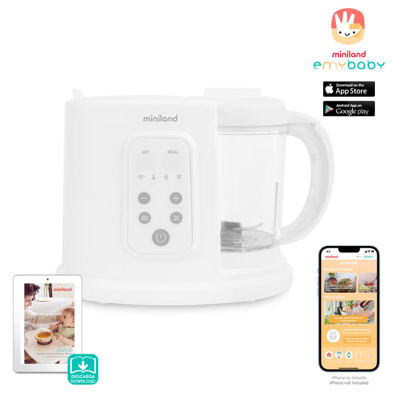 Robot De Cuisine Pour Bébés Multifonction 6 En 1 Blanc