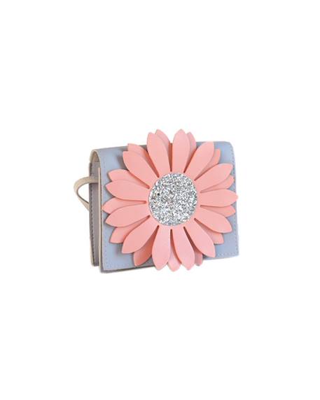 Sac bandoulière flora marguerite Bleu+Kaki & beige+Rose & gris 11 - vertbaudet enfant 