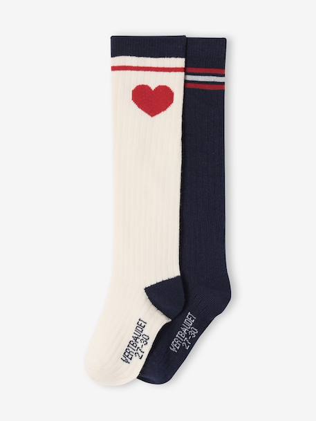 Lot de 2 paires de chaussettes hautes fille  - vertbaudet enfant