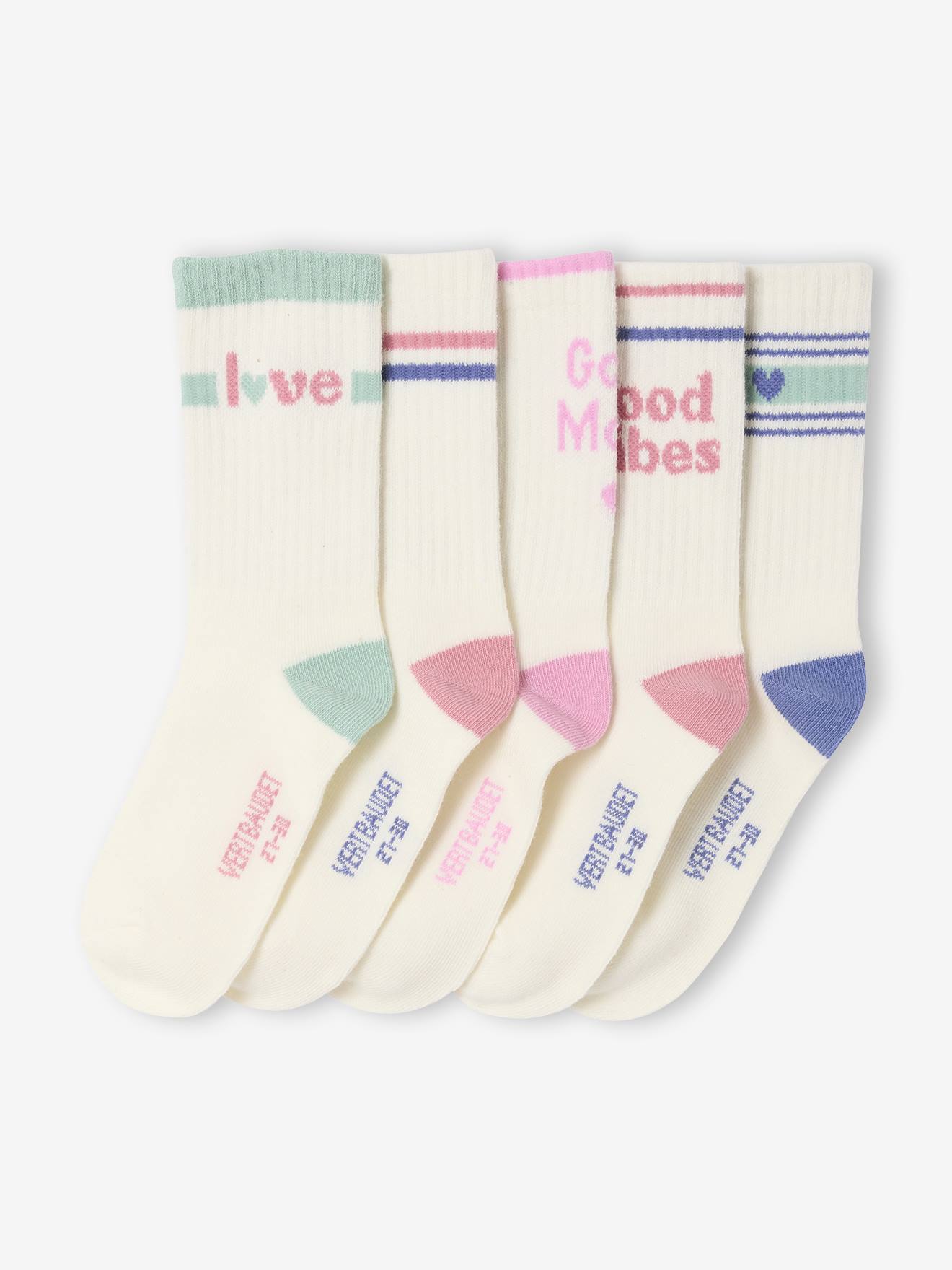 Lot de 5 paires de chaussettes sport fille cru 12 €