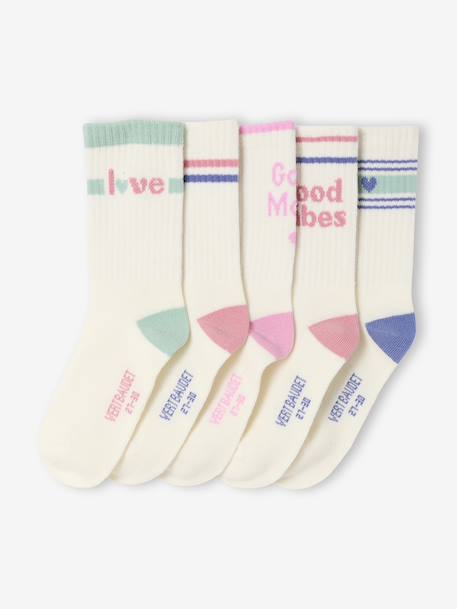 Lot de 5 paires de chaussettes sport fille  - vertbaudet enfant