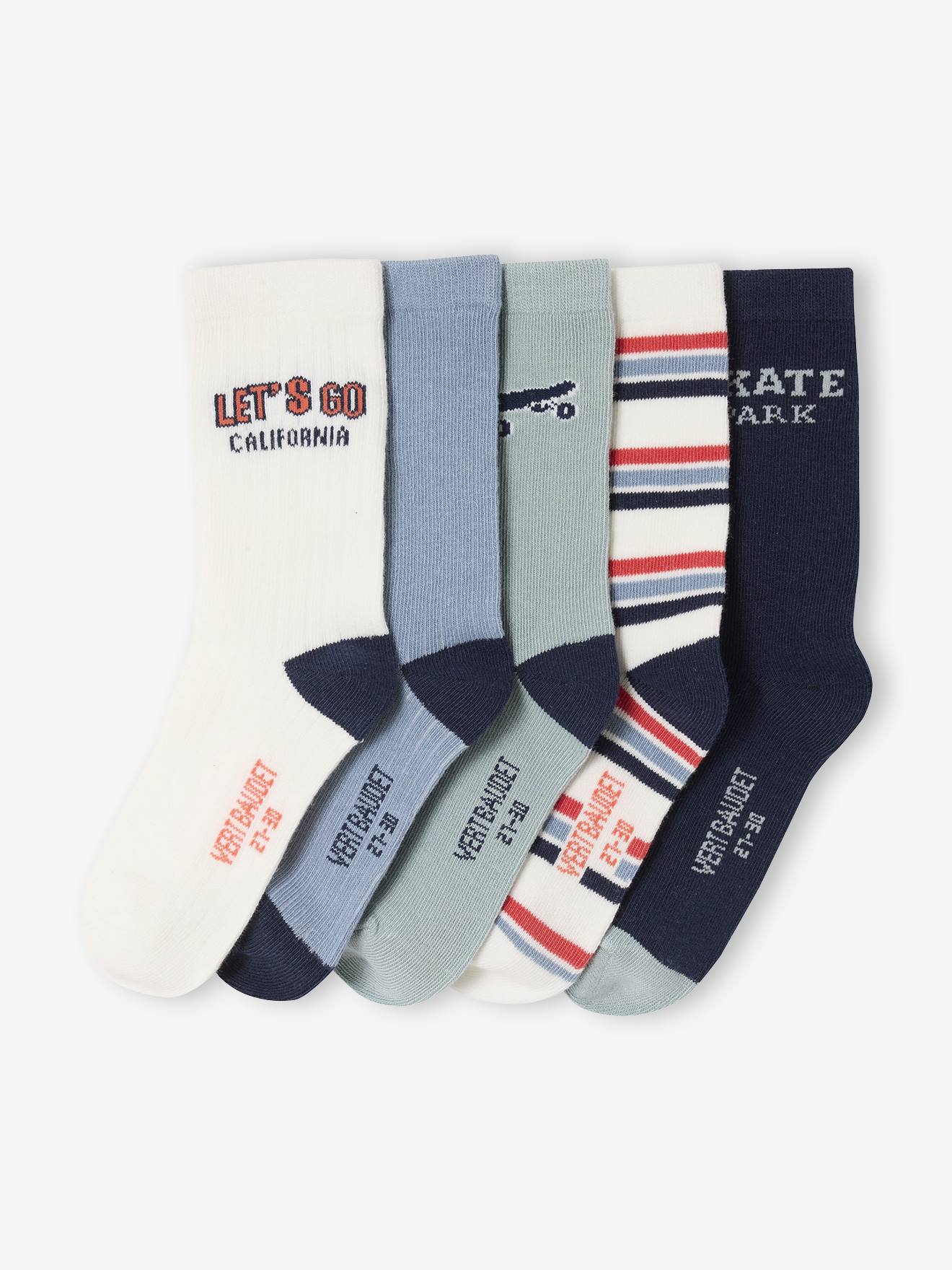 Lot de 5 paires de chaussettes Skate garçon assorties
